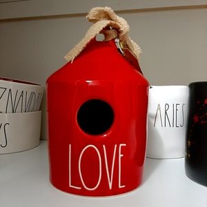 Rae Dunn red LOVE birdhouse, HTF, unicorn, offer!
